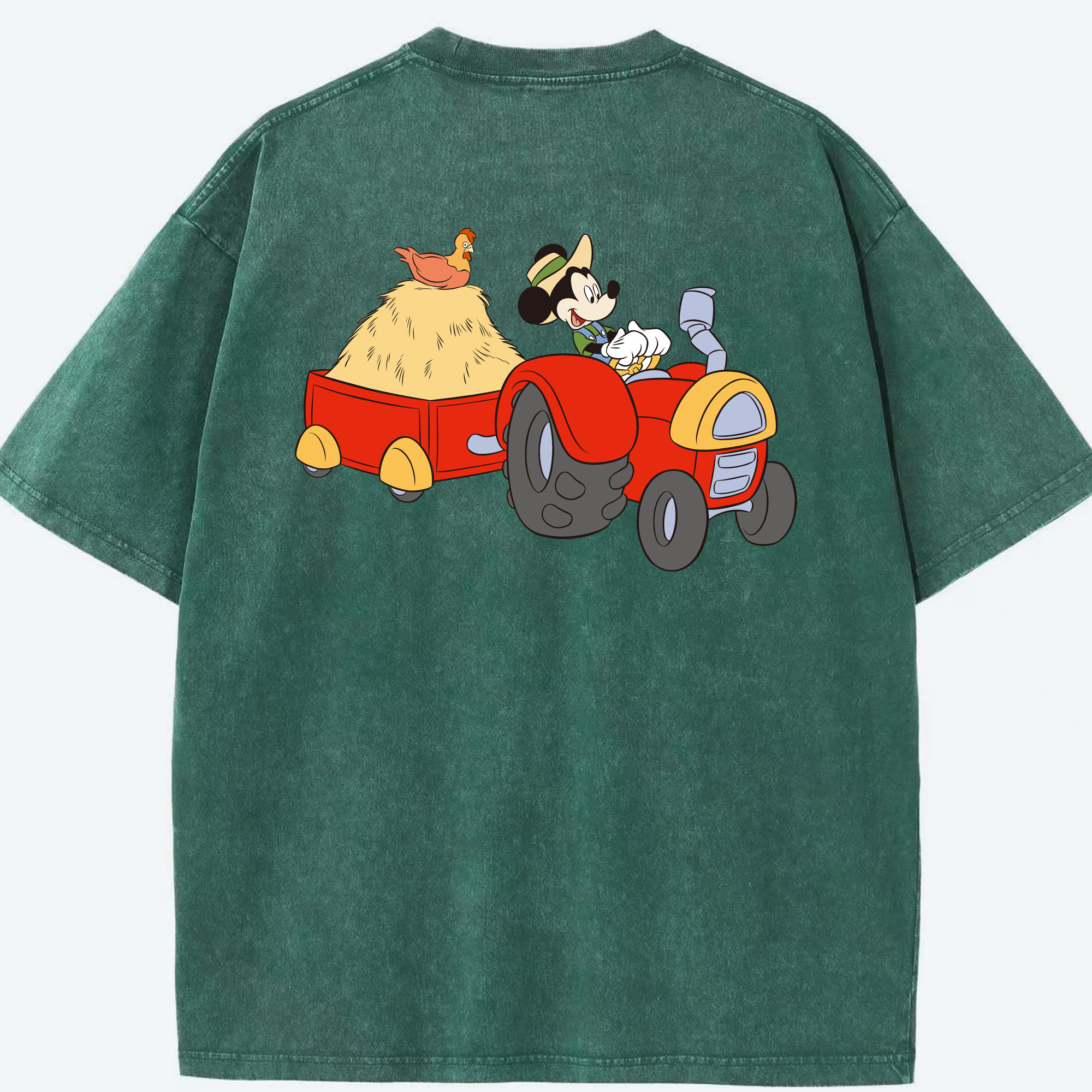 （画像用） ミッキーマウス Mickey Mouse 綿100% ヴィンテージ風 半袖Tシャツ（背面プリント）